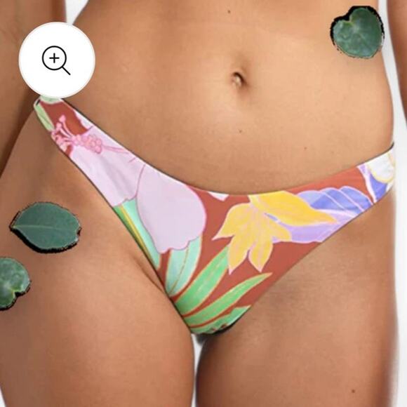 NWT Citrus Tropical Reversible Bikini Cheeky Bottoms ONLY Multicolor Women's XS - Picture 5 of 7